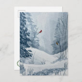 Winter Cardinals Postcard ポストカード (正面/裏面)