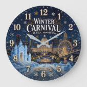 Winter Carnival Festival St. Paul Minnesota  ラージ壁時計 (正面)