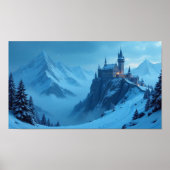Winter Castle Mountain Fantasy Landscape ポスター (正面)