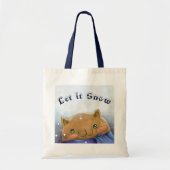 Winter Cat Let it Snow Art トートバッグ (正面)