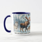 Winter Celebration Wildlife in Winter Snow Mug マグカップ (左)