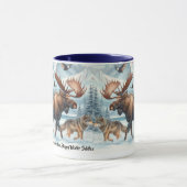 Winter Celebration Wildlife in Winter Snow Mug マグカップ (中央)