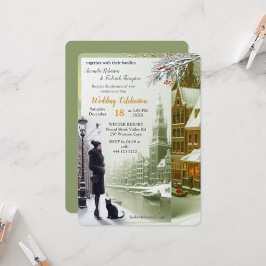 Winter Celebrations in Amsterdam 招待状 (正面/裏面インサイチュ)