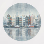 Winter Celebrations in the Snow, with Kittens ラベル (デザイン1)