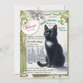 Winter Celebrations in the Snow, with Kittens 招待状