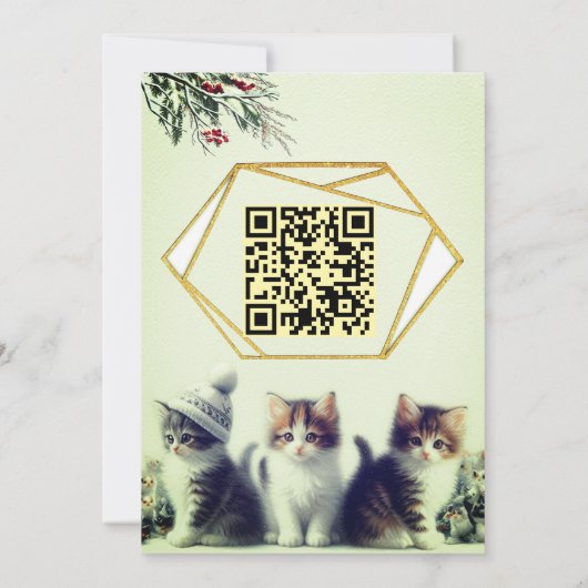 Winter Celebrations in the Snow, with Kittens 招待状 (裏面)