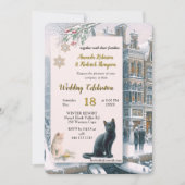 Winter Celebrations in the Snow, with Kittens 招待状 (正面)