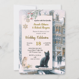 Winter Celebrations in the Snow, with Kittens 招待状