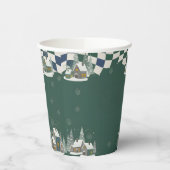 Winter Checkered "It Takes a Village" ベビーシャワー 紙コップ (左)