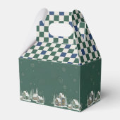 Winter Checkered "It Takes a Village" baby shower フェイバーボックス (裏面サイド)