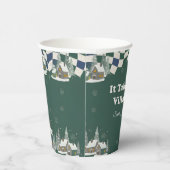 Winter Checkered "It Takes a Village" baby shower  紙コップ (右)