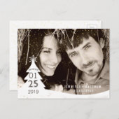 Winter Christmas結婚の写真は日付を保存 案内ポストカード (正面/裏面)