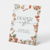 Winter Christmas Baby Shower Diapers Raffle Sign 台座サイン (正面)