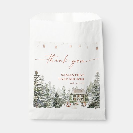 Winter Christmas Baby Shower Favor Bag フェイバーバッグ (正面)