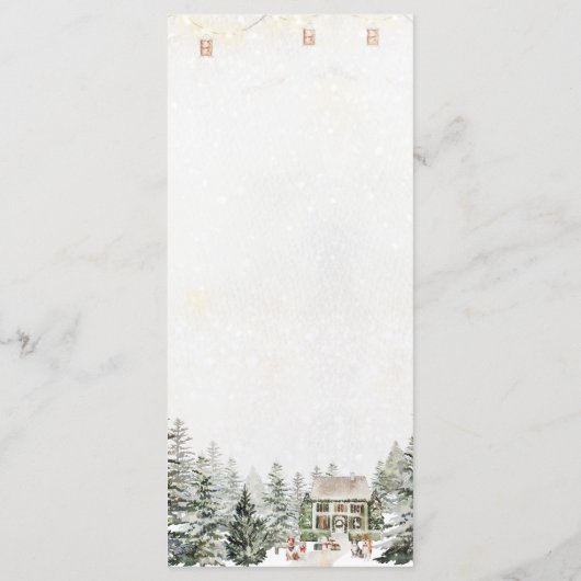 Winter Christmas Baby Shower Flat Menu メニュー (裏面)