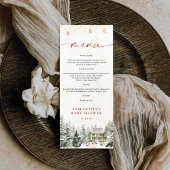 Winter Christmas Baby Shower Flat Menu メニュー