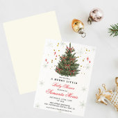 Winter Christmas Baby Shower Invitation | Red Bow 招待状