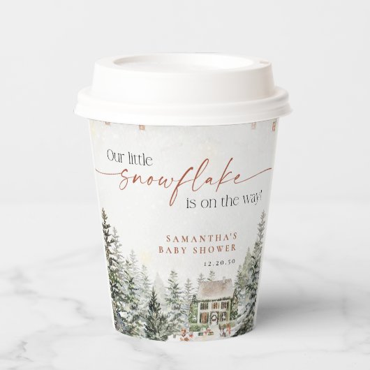 Winter Christmas Baby Shower Paper cup 紙コップ (正面)