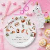Winter Christmas Baby Shower Paper Plates ペーパープレート (パーティー)