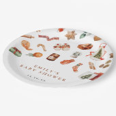 Winter Christmas Baby Shower Paper Plates ペーパープレート (アングル)