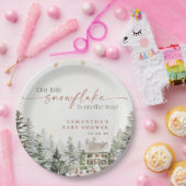 Winter Christmas Baby Shower Paper Plates ペーパープレート (パーティー)