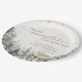 Winter Christmas Baby Shower Paper Plates ペーパープレート (アングル)