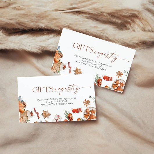 Winter Christmas Baby Shower Registry エンクロージャーカード