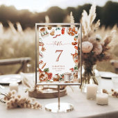 Winter Christmas Baby Shower Table Number Card