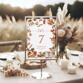 Winter Christmas Baby Shower Table Number Card