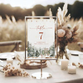 Winter Christmas Baby Shower Table Number Card