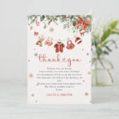 Winter Christmas Baby Shower Thank You Card サンキューカード (スタンド正面)