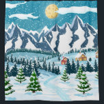 Winter christmas background. Pine tree wood and sn シャワーカーテン<br><div class="desc">Winter christmas background. Pine tree wood and snow. Winter landscape with fir trees forest, mountain and village. Happy new year celebration. New year xmas holiday. vintage illustration flat style alps, background, building, celebration, christmas, cold, fir, flat, forest, greeting, happy, hill, holiday, house, illustration, landscape, merry, moon, mountain, nature, vintage, retro,...</div>