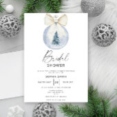 Winter Christmas Ball Bow Bridal shower 招待状