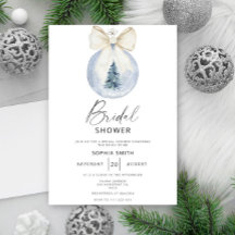 Winter Christmas Ball Bow Bridal shower