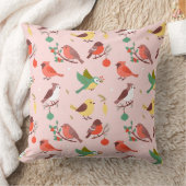 Winter Christmas Birds クッション (ブランケット)