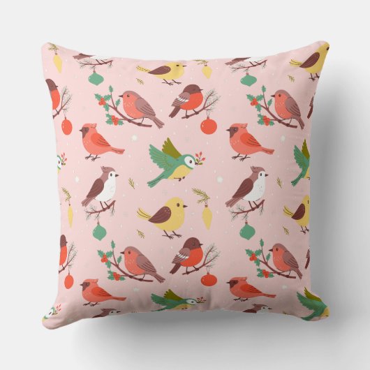 Winter Christmas Birds クッション (裏面)