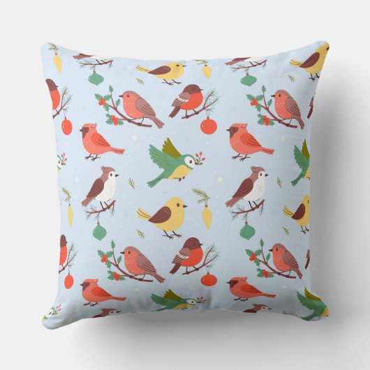 Winter Christmas Birds クッション (裏面)