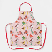 Winter Christmas Birds Mom Apron エプロン (正面)