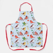 Winter Christmas Birds Mom Apron エプロン (正面)