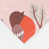 Winter Christmas Birds Personalized フリースブランケット (角)