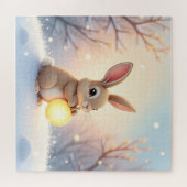Winter Christmas Bunny Puzzle ジグソーパズル (横)