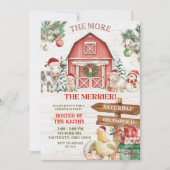 Winter Christmas Farm Animal Holiday Party 招待状 (正面)