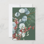 Winter Christmas Greenery Green日付カードを保存 セーブザデート (裏面)