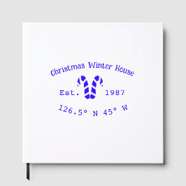 Winter Christmas house blue candy canes est. Year  ゲストブック