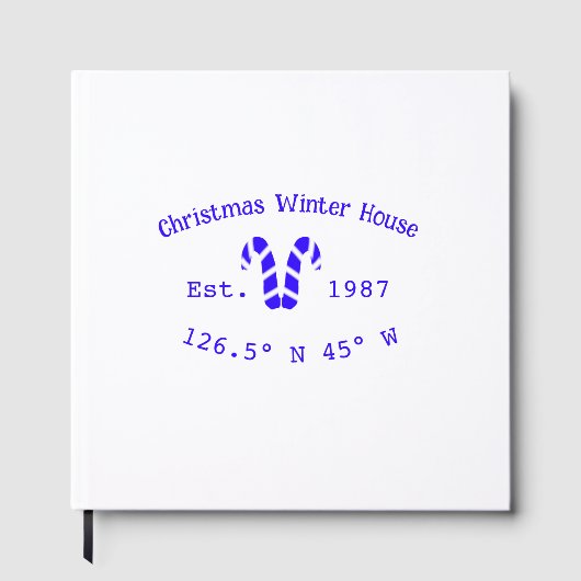 Winter Christmas house blue candy canes est. Year  ゲストブック (正面)