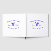 Winter Christmas house blue candy canes est. Year  ゲストブック (全面)