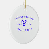 Winter Christmas house blue candy canes est. Year セラミックオーナメント (右)