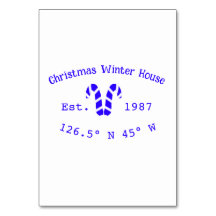 Winter Christmas house blue candy canes est. Year 