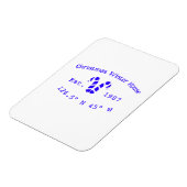 Winter Christmas house blue candy canes est. Year  マグネット (左側)