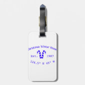 Winter Christmas house blue candy canes est. Year  ラゲッジタグ (裏面縦)